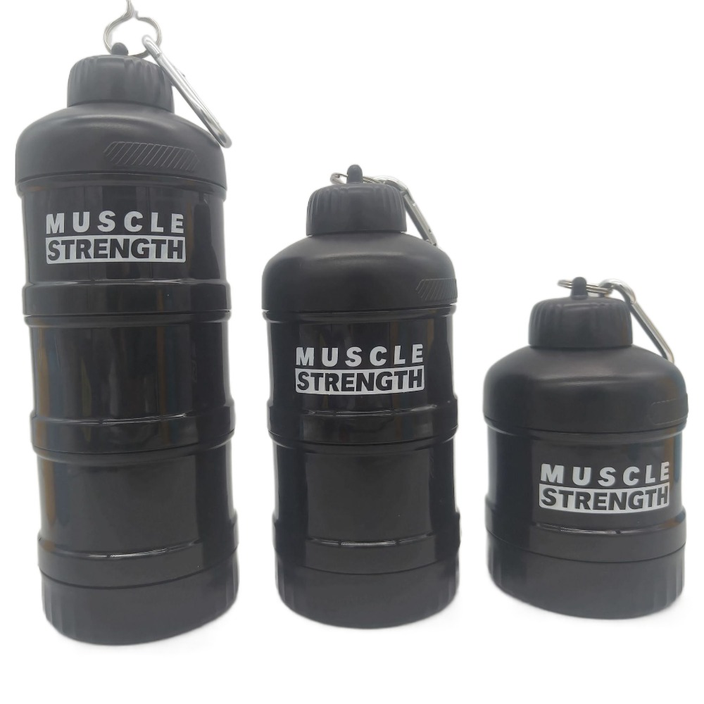 Protein Shaker Bottle - 1/2/3-layer Portable Protein Powder Box with