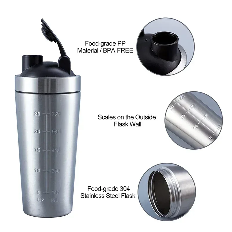 Stainless Steel Protein Shaker - Nutrition In Fitness ulasan dan harga