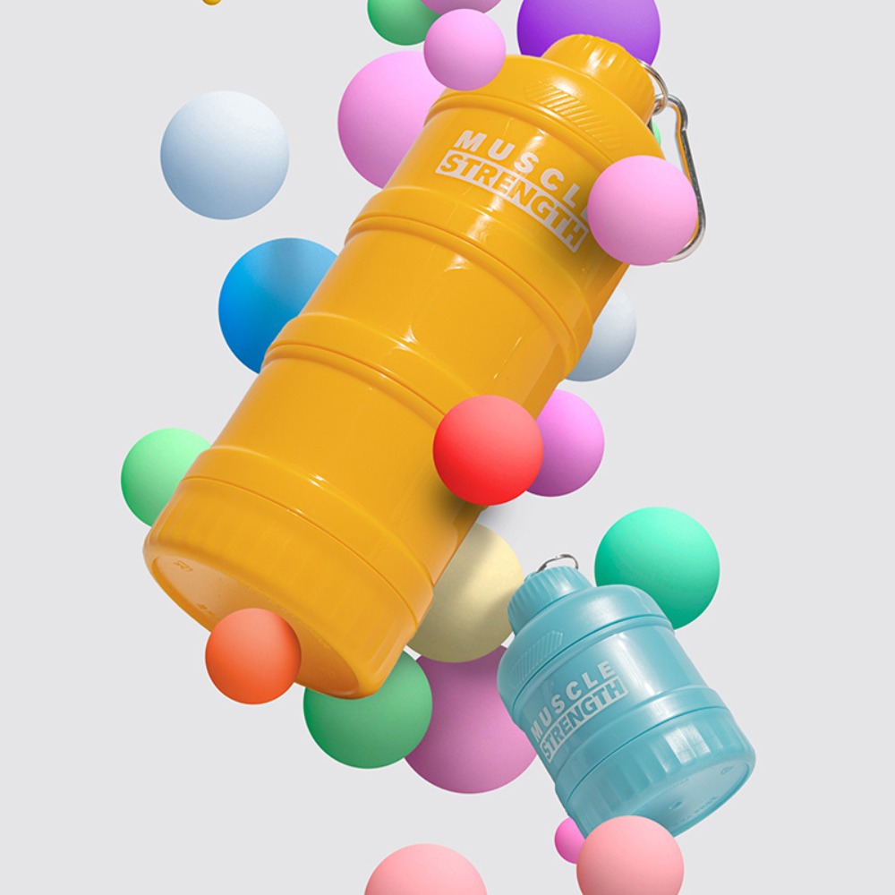 1/2/3-layer Portable Protein P - Protein Shaker Bottle ulasan dan harga