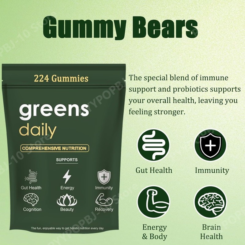 Greens Gummies Organic Chlorel - Multivitamin Gummy Adult ulasan dan harga